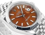 Rolex Datejust 41 Custom Orange Dial Steel | Mirck Clone