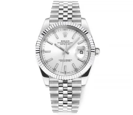 Rolex Datejust 41mm Silver Fluted Bezel Stai… | Mirck Clone