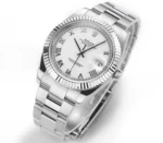 Rolex Datejust 41mm Silver Fluted Bezel White Dial | Mirck Clone