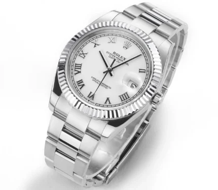 Rolex Datejust 41mm Silver Fluted Bezel White Dial | Mirck Clone