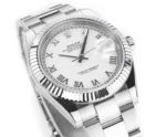 Rolex Datejust 41mm Silver Fluted Bezel White Dial | Mirck Clone