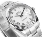 Rolex Datejust 41mm Silver Fluted Bezel White Dial | Mirck Clone