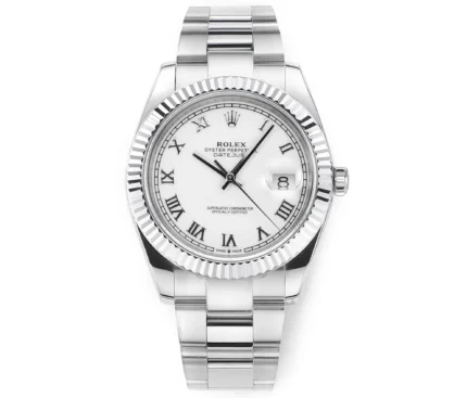 Rolex Datejust 41mm Silver Fluted Bezel White Dial | Mirck Clone