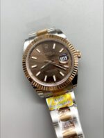 Rolex Datejust 41MM Two Tone Rose Gold Plating Brown Dial Watch - Mirck Clone