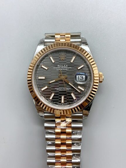 Rolex Datejust 41MM Two Tone Rose Gold Plating Fluted Dial Watch - Mirck Clone