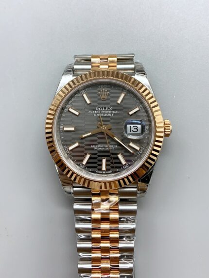 Rolex Datejust 41MM Two Tone Rose Gold Plating Fluted Dial Watch - Mirck Clone