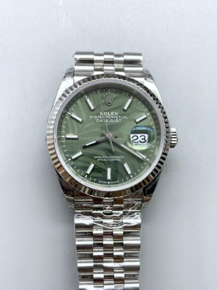 Rolex Datejust Cal.3235 Movement 904L Steel 46MM – Green Palm-Motif Dial - Mirck Clone