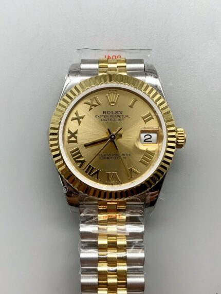 Rolex Datejust Gold with Roman Dial in 36MM （1;1Super Clone） - Mirck Clone