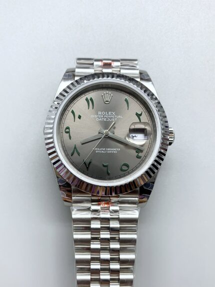Rolex Datejust M126300 41MM ETA3235 Grey Arabic Dial – 904L Steel Casing(） - Mirck Clone
