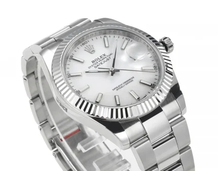 Rolex Datejust Silver Fluted Bezel Stainless… | Mirck Clone