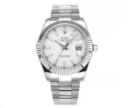 Rolex Datejust Silver Fluted Bezel Stainless… | Mirck Clone