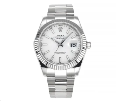 Rolex Datejust Silver Fluted Bezel Stainless… | Mirck Clone