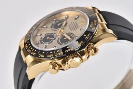 Rolex Daytona 116518 – Gold with Rubber Strap | Mirck Clone