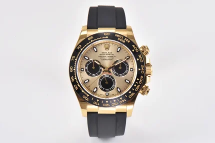 Rolex Daytona 116518 – Gold with Rubber Strap | Mirck Clone