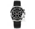 Rolex Daytona 4130 Black Dial Rubber Strap M… | Mirck Clone