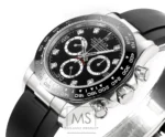 Rolex Daytona 4130 Black Dial Rubber Strap M… | Mirck Clone