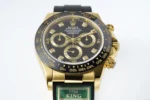 Rolex Daytona – Gold & Black Rubber Strap | Mirck Clone