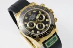 Rolex Daytona – Gold & Black Rubber Strap | Mirck Clone
