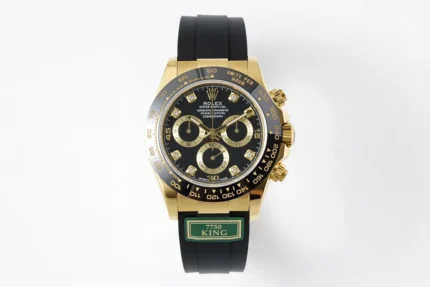 Rolex Daytona – Gold & Black Rubber Strap | Mirck Clone