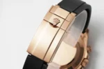 Rolex Daytona Rose Gold Black Dial Rubber Strap | Mirck Clone
