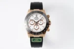 Rolex Daytona Rose Gold Black Rubber Strap C… | Mirck Clone