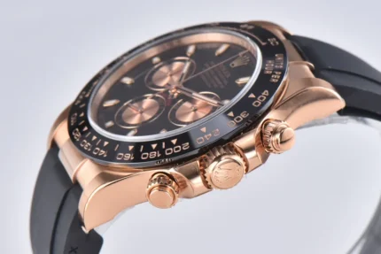 Rolex Daytona Watch – Black Dial with Rubber Strap | Mirck Clone