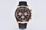 Rolex Daytona Watch – Black Dial with Rubber Strap | Mirck Clone