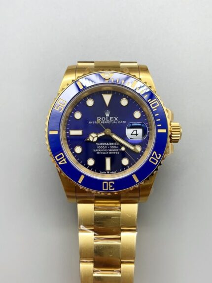 Rolex Submariner 40mm Gold Case, Blue Dial, 3135 Movement.(1;1Super Clone) - Mirck Clone