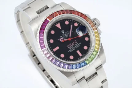 Rolex Submariner Rainbow Bezel Watch – Black… | Mirck Clone