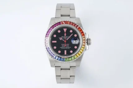 Rolex Submariner Rainbow Bezel Watch – Black… | Mirck Clone